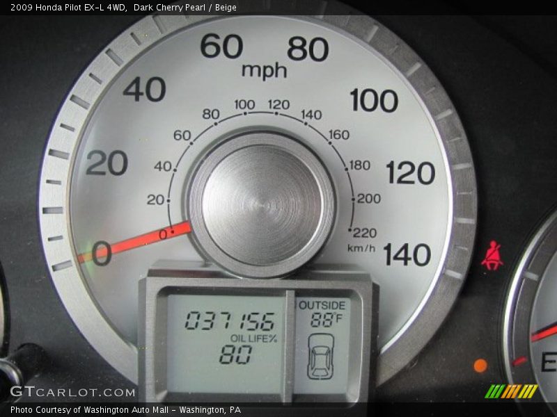 Dark Cherry Pearl / Beige 2009 Honda Pilot EX-L 4WD