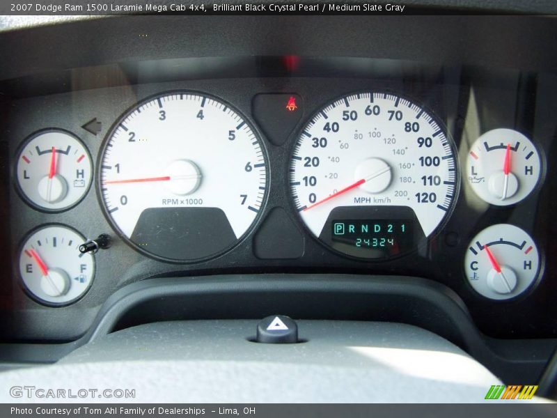 Brilliant Black Crystal Pearl / Medium Slate Gray 2007 Dodge Ram 1500 Laramie Mega Cab 4x4
