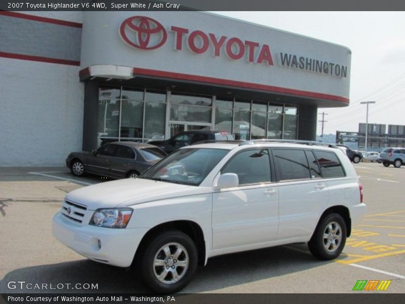 Super White / Ash Gray 2007 Toyota Highlander V6 4WD