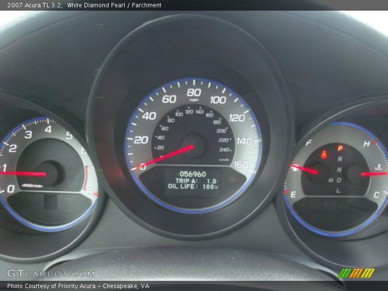 White Diamond Pearl / Parchment 2007 Acura TL 3.2