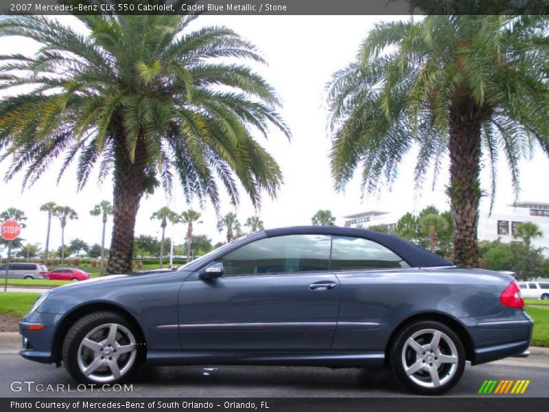 Cadet Blue Metallic / Stone 2007 Mercedes-Benz CLK 550 Cabriolet