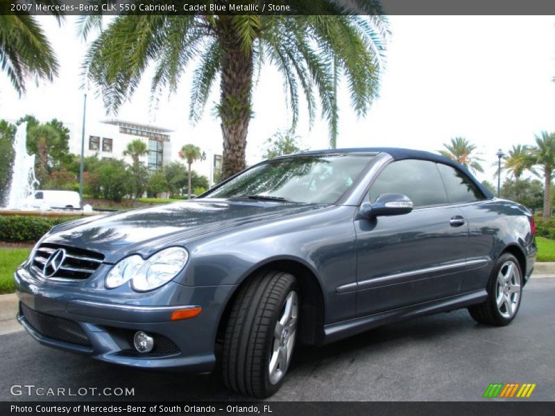 Cadet Blue Metallic / Stone 2007 Mercedes-Benz CLK 550 Cabriolet