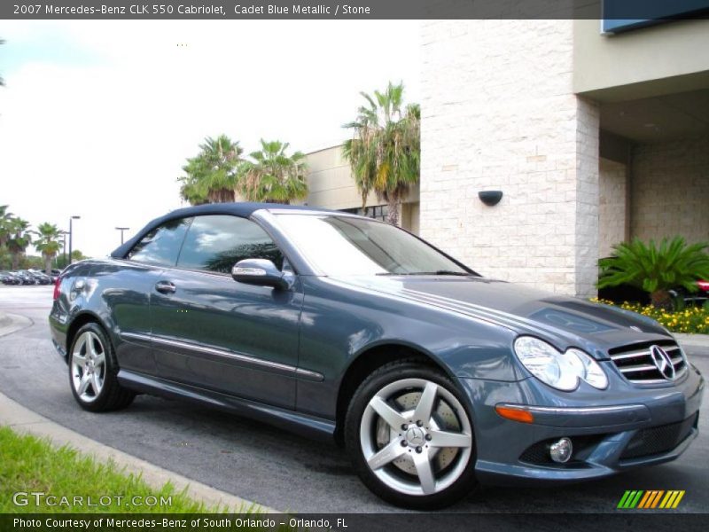 Cadet Blue Metallic / Stone 2007 Mercedes-Benz CLK 550 Cabriolet