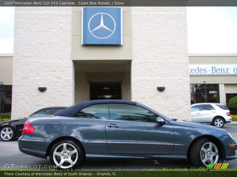 Cadet Blue Metallic / Stone 2007 Mercedes-Benz CLK 550 Cabriolet