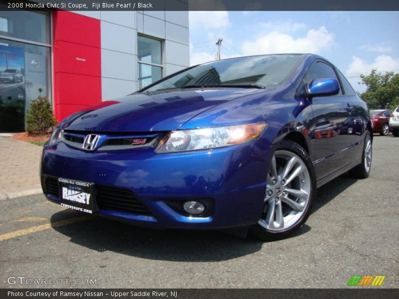 Fiji Blue Pearl / Black 2008 Honda Civic Si Coupe