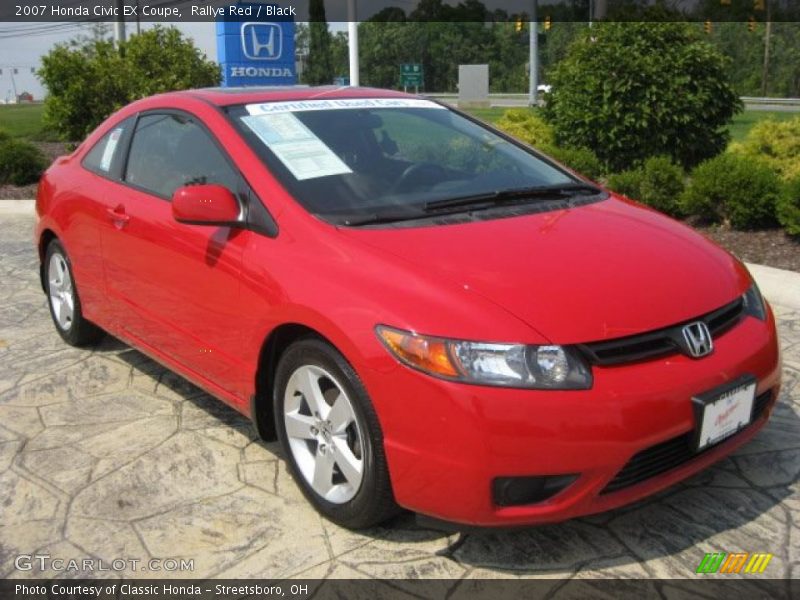 Rallye Red / Black 2007 Honda Civic EX Coupe