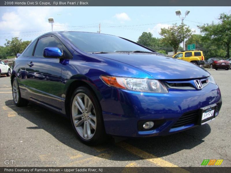 Fiji Blue Pearl / Black 2008 Honda Civic Si Coupe