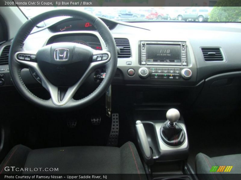 Fiji Blue Pearl / Black 2008 Honda Civic Si Coupe