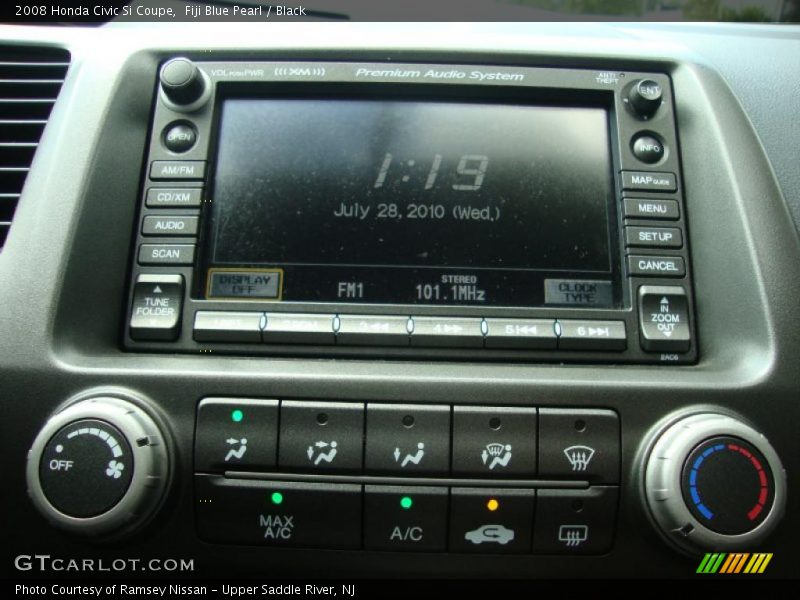 Fiji Blue Pearl / Black 2008 Honda Civic Si Coupe