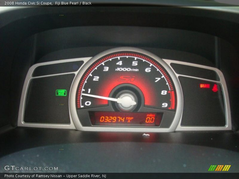 Fiji Blue Pearl / Black 2008 Honda Civic Si Coupe