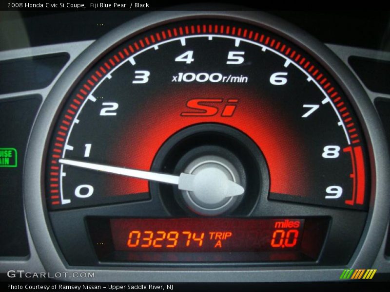 Fiji Blue Pearl / Black 2008 Honda Civic Si Coupe