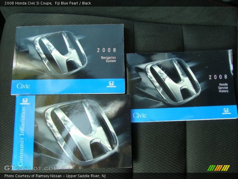 Fiji Blue Pearl / Black 2008 Honda Civic Si Coupe