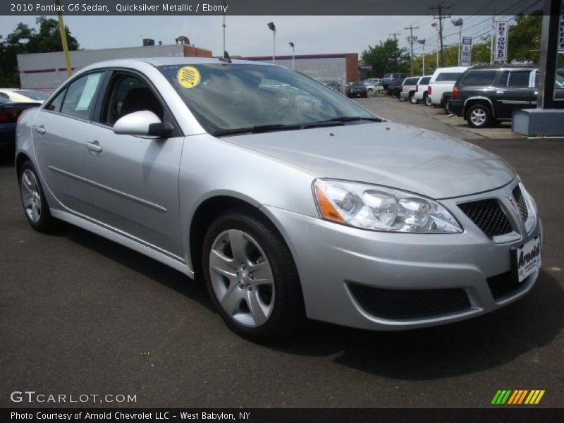 Quicksilver Metallic / Ebony 2010 Pontiac G6 Sedan