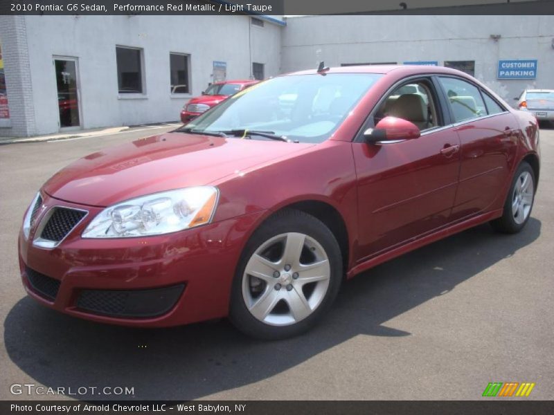 Performance Red Metallic / Light Taupe 2010 Pontiac G6 Sedan