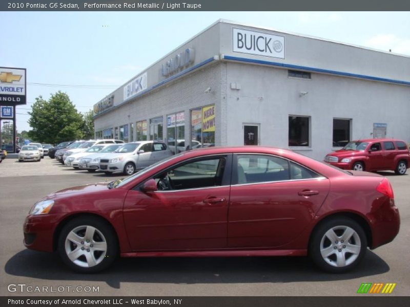 Performance Red Metallic / Light Taupe 2010 Pontiac G6 Sedan