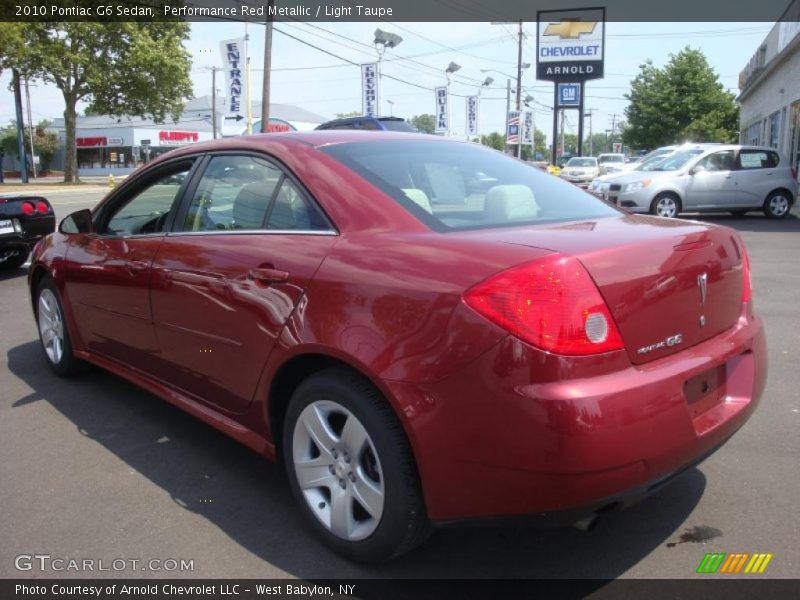 Performance Red Metallic / Light Taupe 2010 Pontiac G6 Sedan