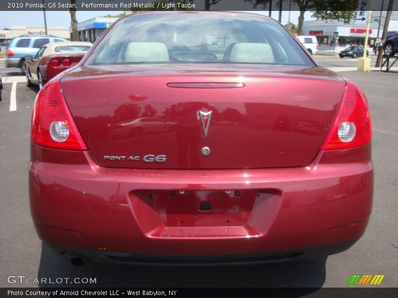 Performance Red Metallic / Light Taupe 2010 Pontiac G6 Sedan