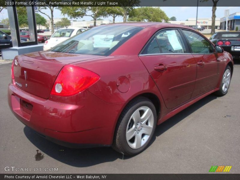 Performance Red Metallic / Light Taupe 2010 Pontiac G6 Sedan