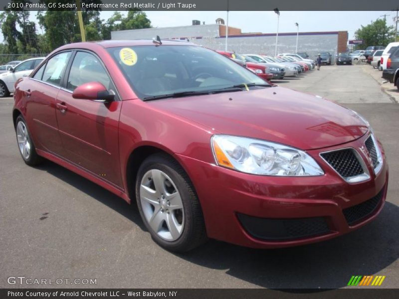 Performance Red Metallic / Light Taupe 2010 Pontiac G6 Sedan