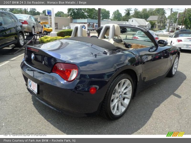 Monaco Blue Metallic / Beige 2007 BMW Z4 3.0si Roadster