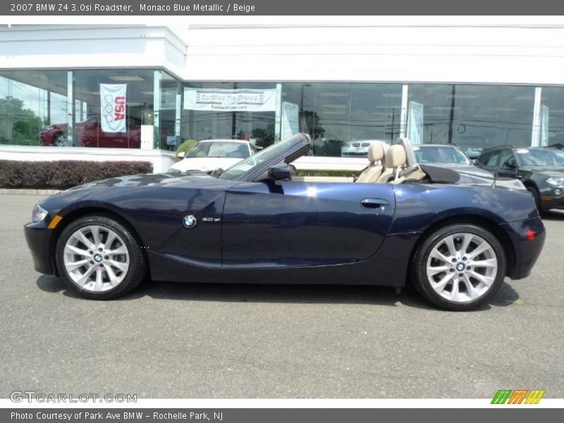 Monaco Blue Metallic / Beige 2007 BMW Z4 3.0si Roadster