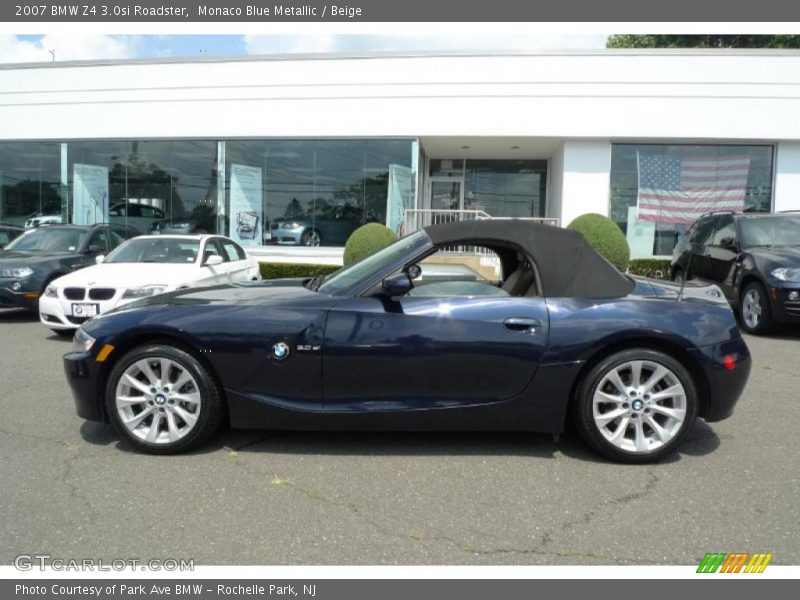 Monaco Blue Metallic / Beige 2007 BMW Z4 3.0si Roadster