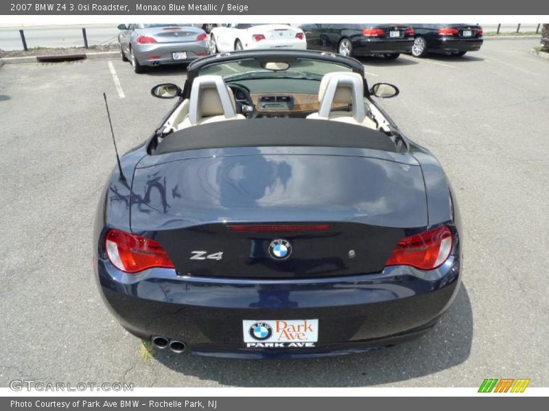 Monaco Blue Metallic / Beige 2007 BMW Z4 3.0si Roadster