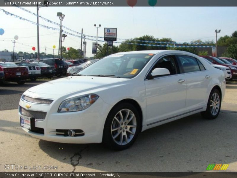 Summit White / Ebony/Brick 2010 Chevrolet Malibu LTZ Sedan