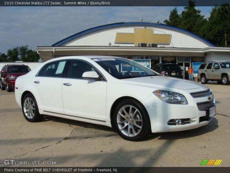 Summit White / Ebony/Brick 2010 Chevrolet Malibu LTZ Sedan