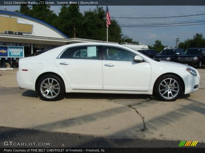 Summit White / Ebony/Brick 2010 Chevrolet Malibu LTZ Sedan