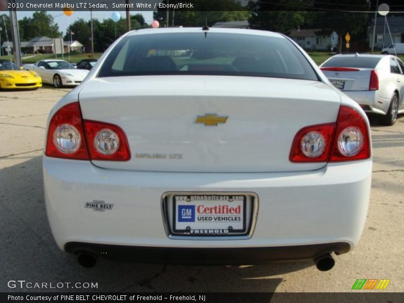 Summit White / Ebony/Brick 2010 Chevrolet Malibu LTZ Sedan