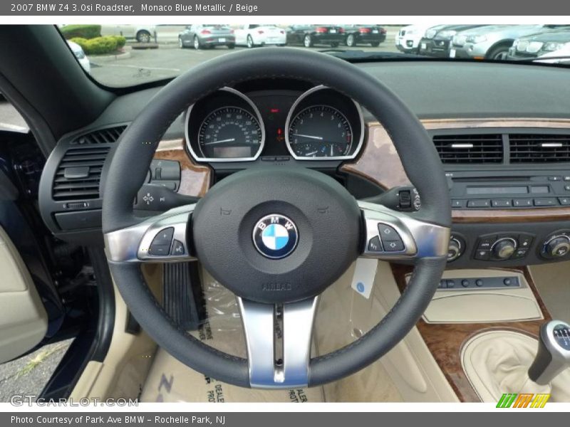 Monaco Blue Metallic / Beige 2007 BMW Z4 3.0si Roadster