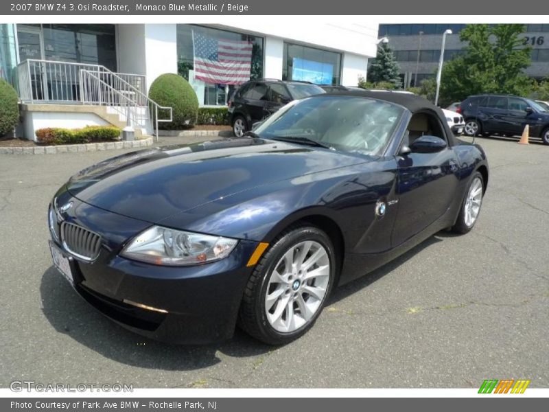 Monaco Blue Metallic / Beige 2007 BMW Z4 3.0si Roadster