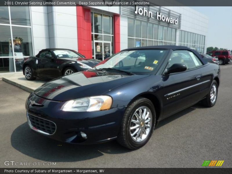 Deep Sapphire Blue Pearlcoat / Sandstone 2001 Chrysler Sebring Limited Convertible