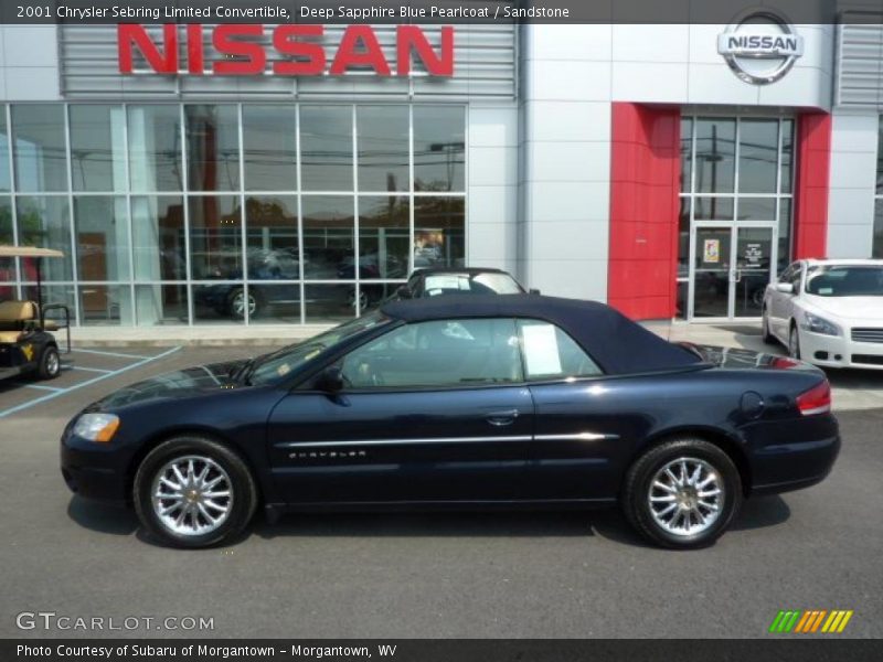 Deep Sapphire Blue Pearlcoat / Sandstone 2001 Chrysler Sebring Limited Convertible