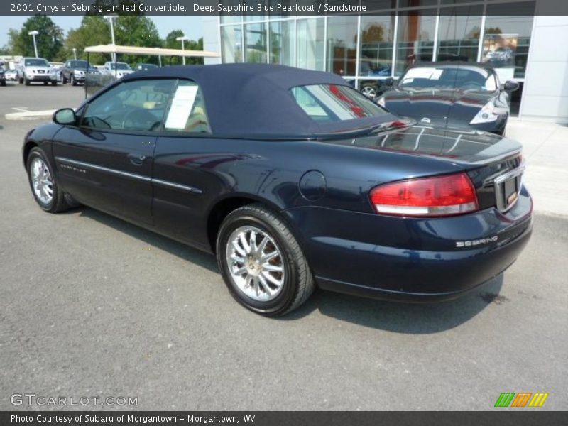 Deep Sapphire Blue Pearlcoat / Sandstone 2001 Chrysler Sebring Limited Convertible