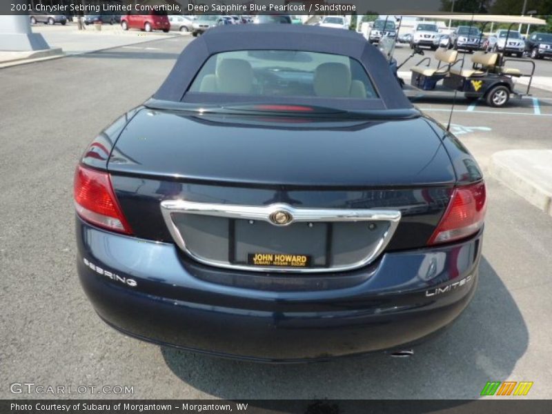 Deep Sapphire Blue Pearlcoat / Sandstone 2001 Chrysler Sebring Limited Convertible