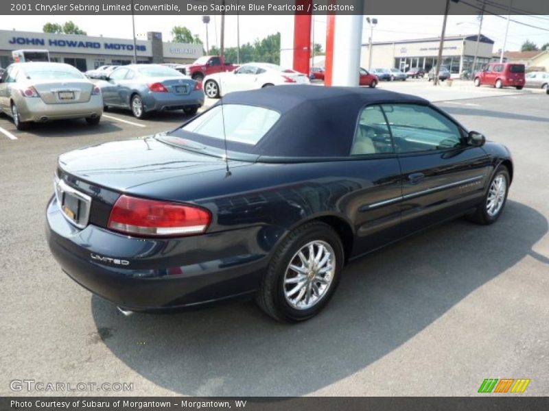 Deep Sapphire Blue Pearlcoat / Sandstone 2001 Chrysler Sebring Limited Convertible