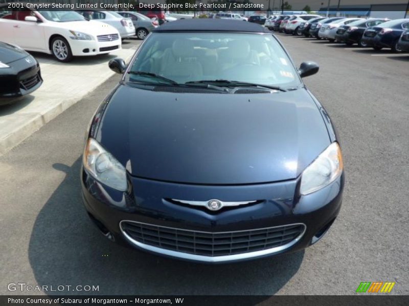 Deep Sapphire Blue Pearlcoat / Sandstone 2001 Chrysler Sebring Limited Convertible