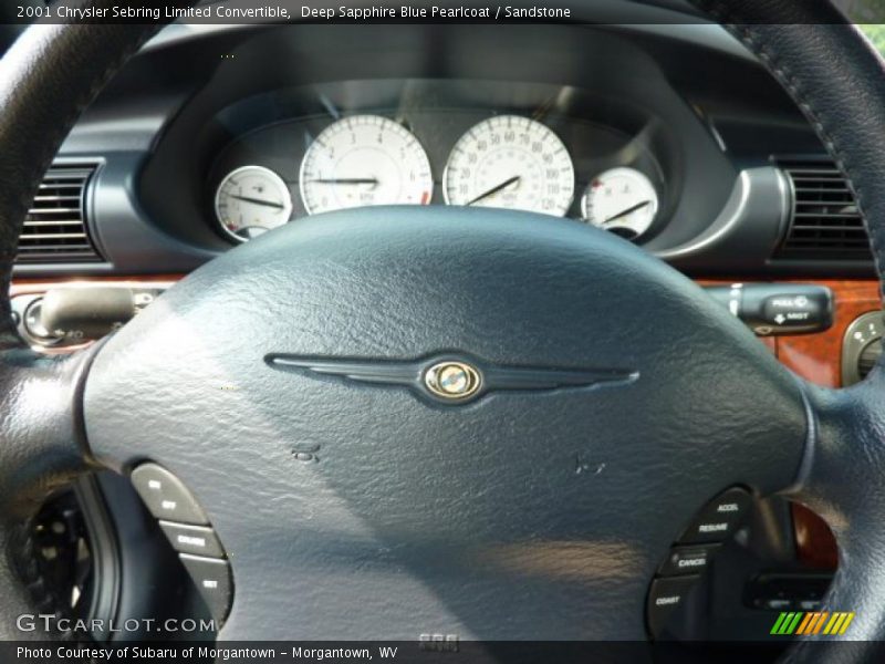 Deep Sapphire Blue Pearlcoat / Sandstone 2001 Chrysler Sebring Limited Convertible