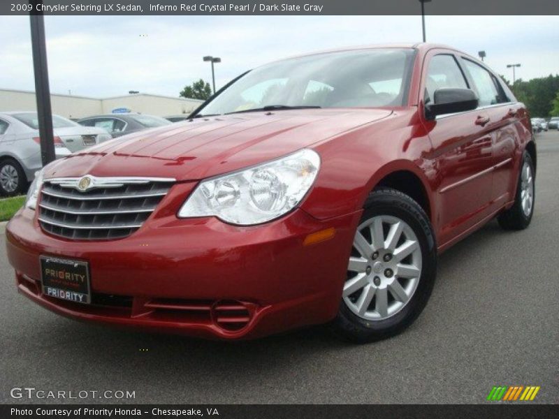 Inferno Red Crystal Pearl / Dark Slate Gray 2009 Chrysler Sebring LX Sedan