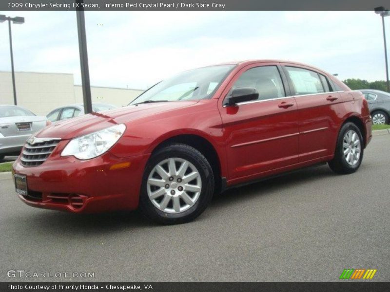 Inferno Red Crystal Pearl / Dark Slate Gray 2009 Chrysler Sebring LX Sedan