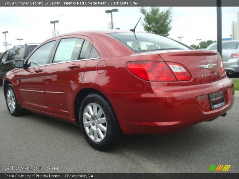 Inferno Red Crystal Pearl / Dark Slate Gray 2009 Chrysler Sebring LX Sedan