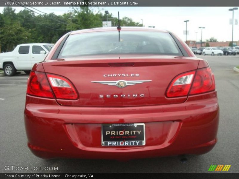 Inferno Red Crystal Pearl / Dark Slate Gray 2009 Chrysler Sebring LX Sedan