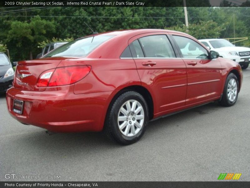 Inferno Red Crystal Pearl / Dark Slate Gray 2009 Chrysler Sebring LX Sedan