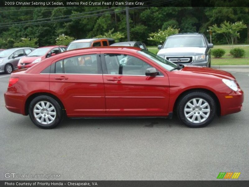 Inferno Red Crystal Pearl / Dark Slate Gray 2009 Chrysler Sebring LX Sedan