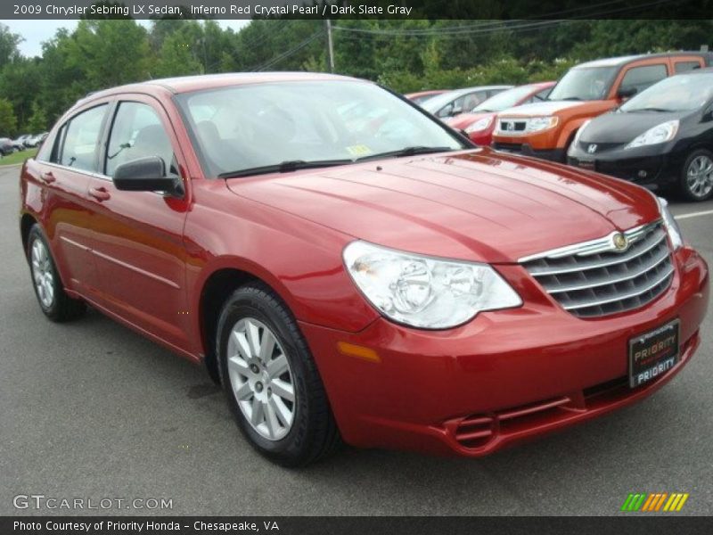 Inferno Red Crystal Pearl / Dark Slate Gray 2009 Chrysler Sebring LX Sedan