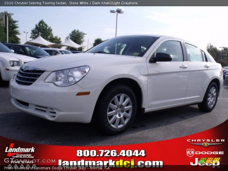 Stone White / Dark Khaki/Light Graystone 2010 Chrysler Sebring Touring Sedan