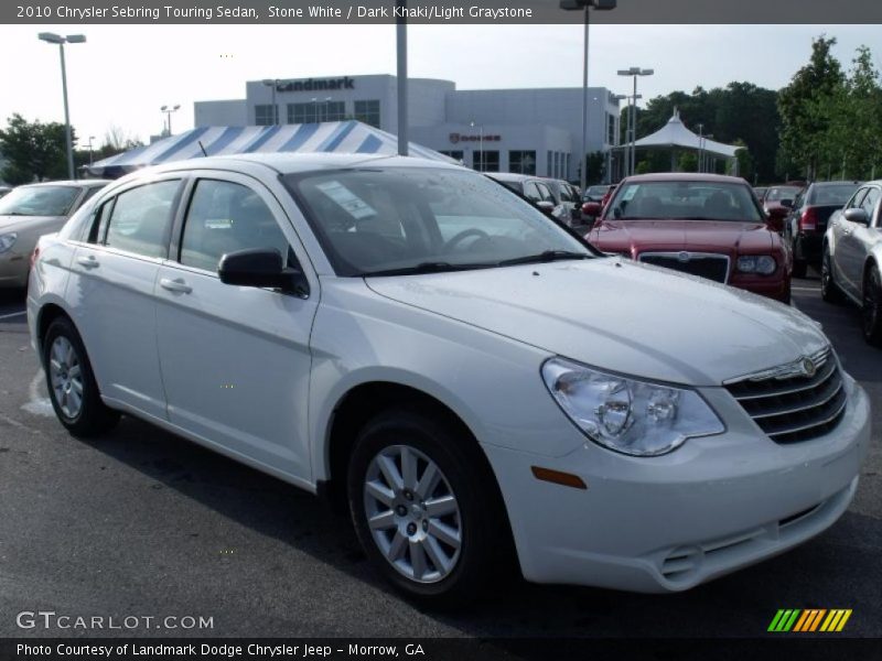 Stone White / Dark Khaki/Light Graystone 2010 Chrysler Sebring Touring Sedan