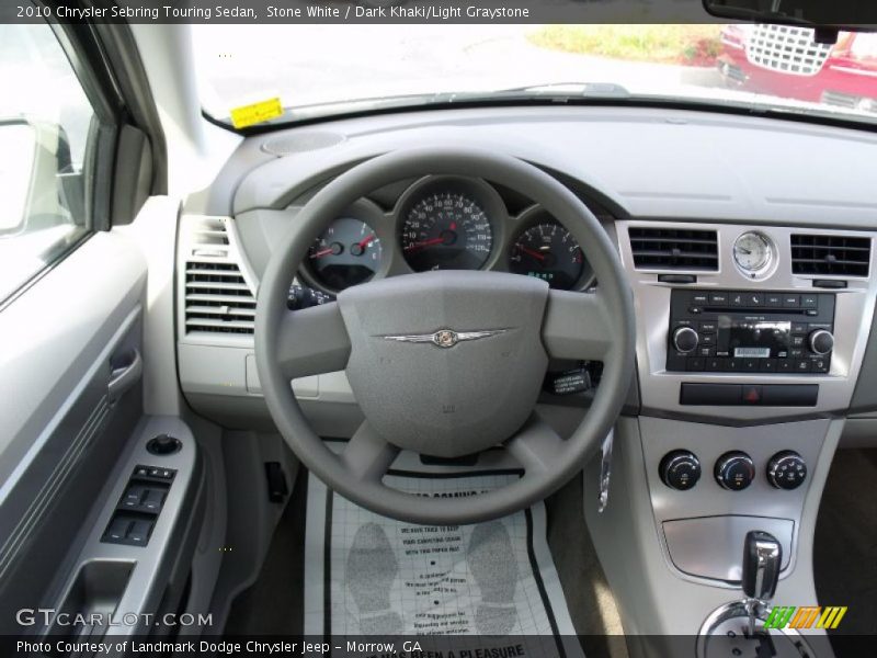 Stone White / Dark Khaki/Light Graystone 2010 Chrysler Sebring Touring Sedan